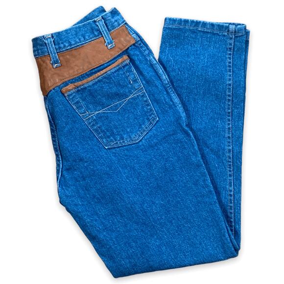 Vintage Cache Studded Leopard Pocket High Waisted Jeans 28 Inch Waist Statement - Picture 2 of 12